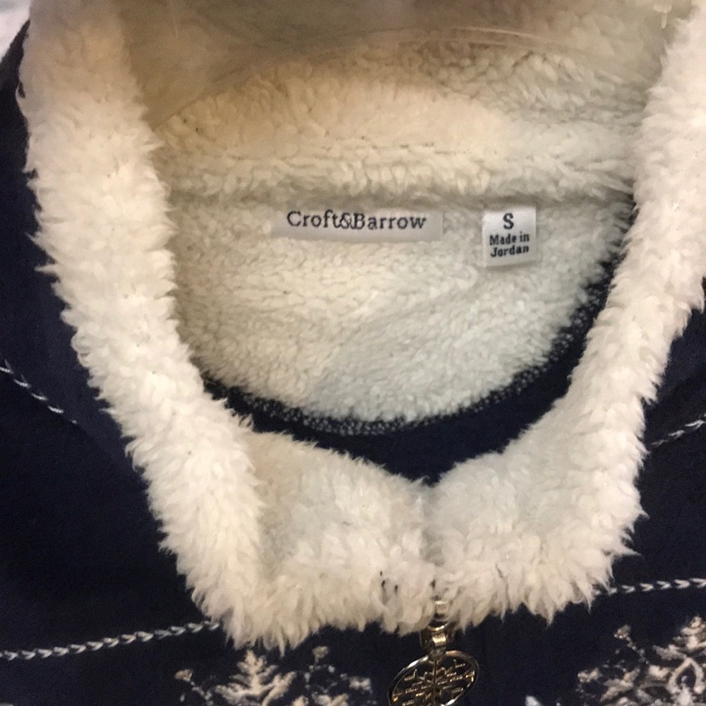 COZY CROFT & BARROW zip-front fleece cardigan jacket - Picture 3 of 3